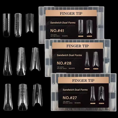 280Pcs Sandwich Dual Nail Forms – 14 Sizes, Nail Extensions Nail Extension Forms Oasis Select
