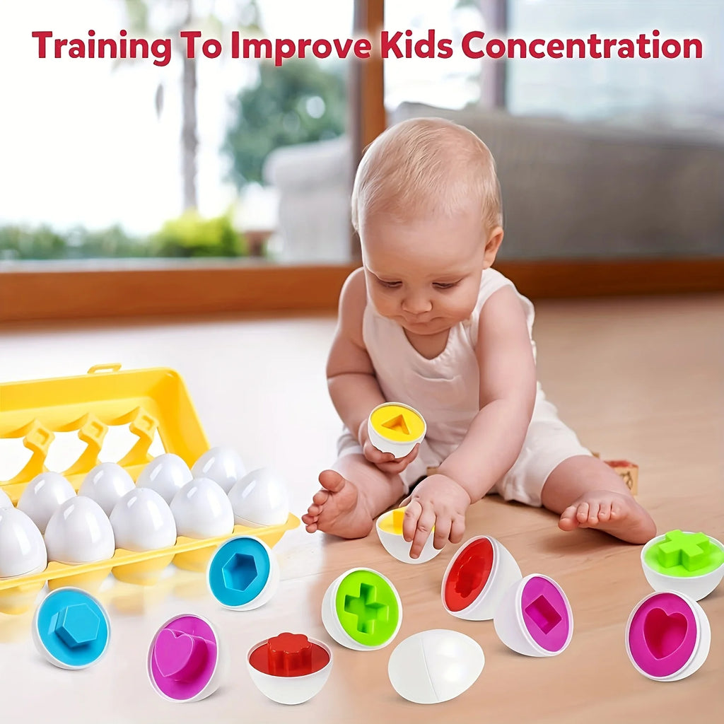 12pcs Egg Educational Matching Early Childhood Education Toy, Simulated Disassembly Eggs, Egg Filling Toy Baby Toys Easter Gift Oasis Select