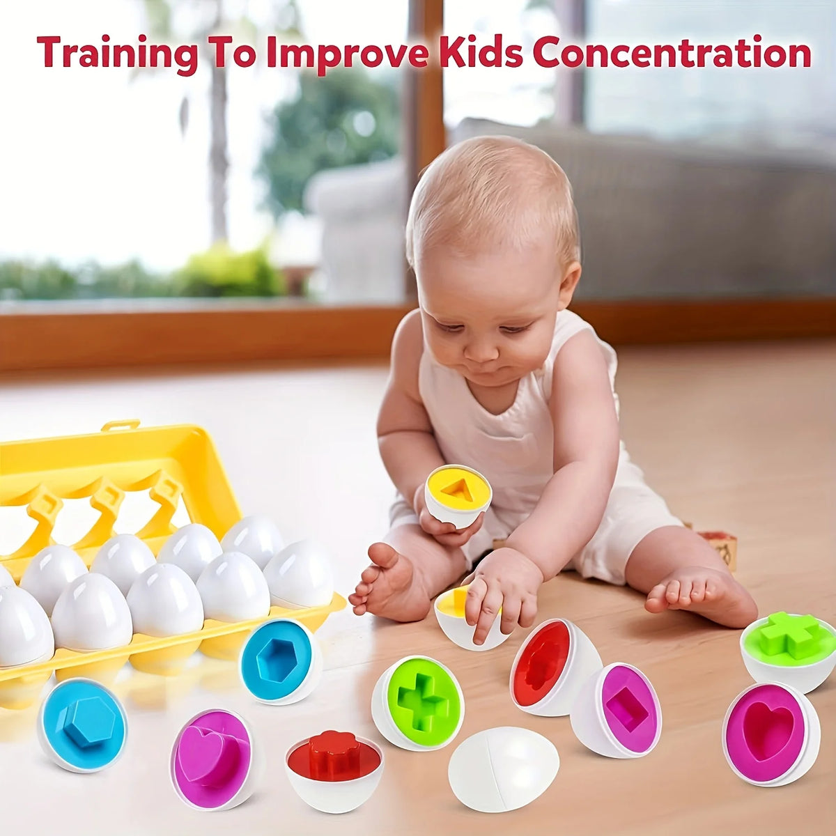 12pcs Egg Educational Matching Early Childhood Education Toy, Simulated Disassembly Eggs, Egg Filling Toy Baby Toys Easter Gift Oasis Select