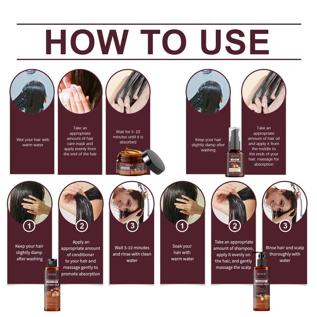 EELHOE Batana Oil Hair Care Set – Nourish & Strengthen Hair Hair Care Set Oasis Select