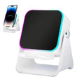 NEW 5 In 1 Auto-induction Wireless Induction Speaker Portable Bluetooth Phone Holder 8 Mode RGB Light Phone Stand Surround Sound Oasis Select WHITE