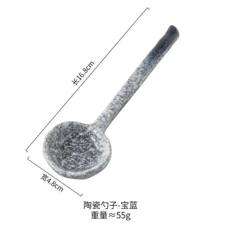 Ceramic Spoon, Soup Spoon Food-grade Spoon Personal Use Spoon Household Eating Spoon Kitchen Tablewear Oasis Select Spoon Royal Blue