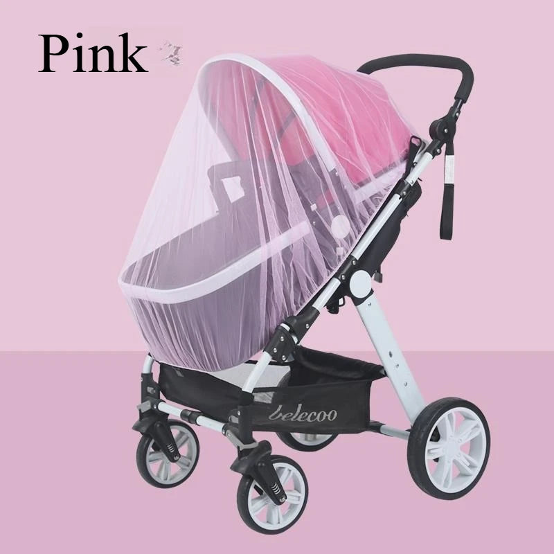 Mosquito Net For Baby Stroller Summer Pram Insect Shield Net Infants Pushchair Cart Safe Protection Mesh Pram Accessories Oasis Select Pink