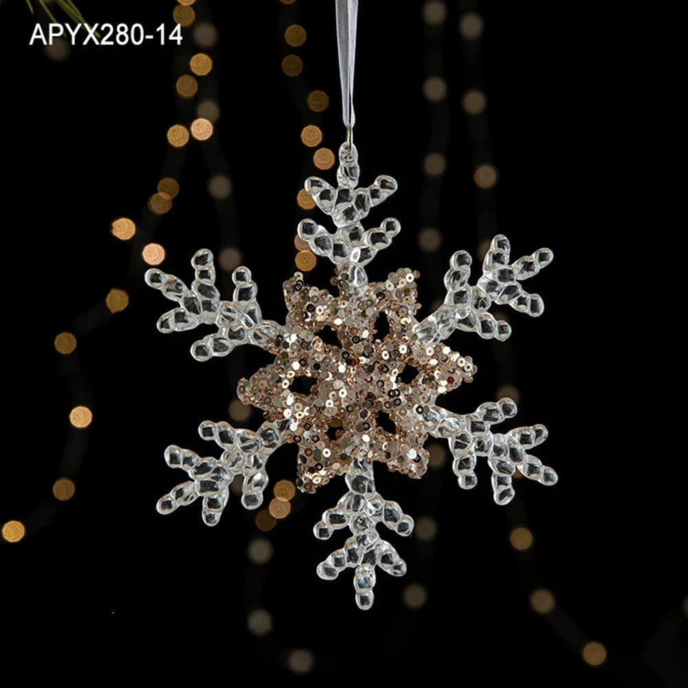 Crystal Acrylic Snowflake Christmas Ornaments – Transparent