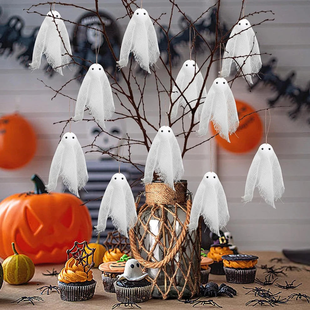 Halloween Hangings Ghosts Halloween Flying Ghosts Decorations White Cute Flying Ghosts Ornament With Rope For Balcony Garden Oasis Select
