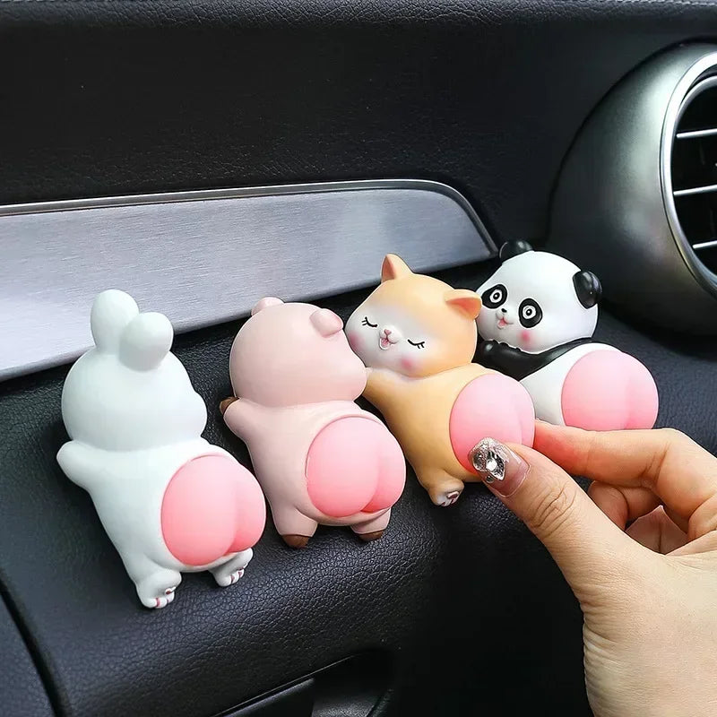 Cute Cartoon Car Ornaments Creative Panda Pig Doll Center Console Decorative Accessories Unpacking Car Interior Ornaments Oasis Select