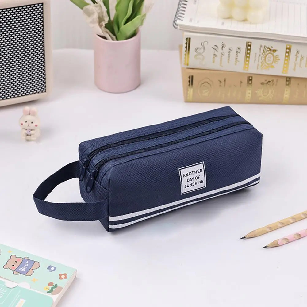 Large Capacity Double Layer Oxford Cloth Pencil Case Pencil Case Oasis Select