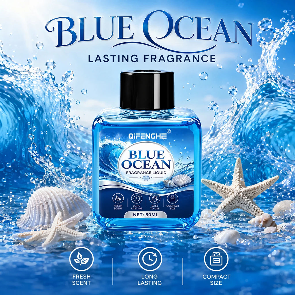 QIFENGHE Blue Ocean Car Air Freshener Liquid 50ML