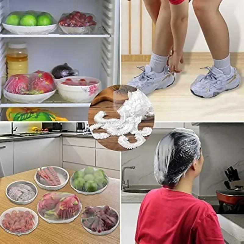 Reusable Disposable Food Cover Plastic Wrap Durable Elastic Food Lids for Bowls Elastic Plate Covers for Kitchen Food Saver Bag Oasis Select