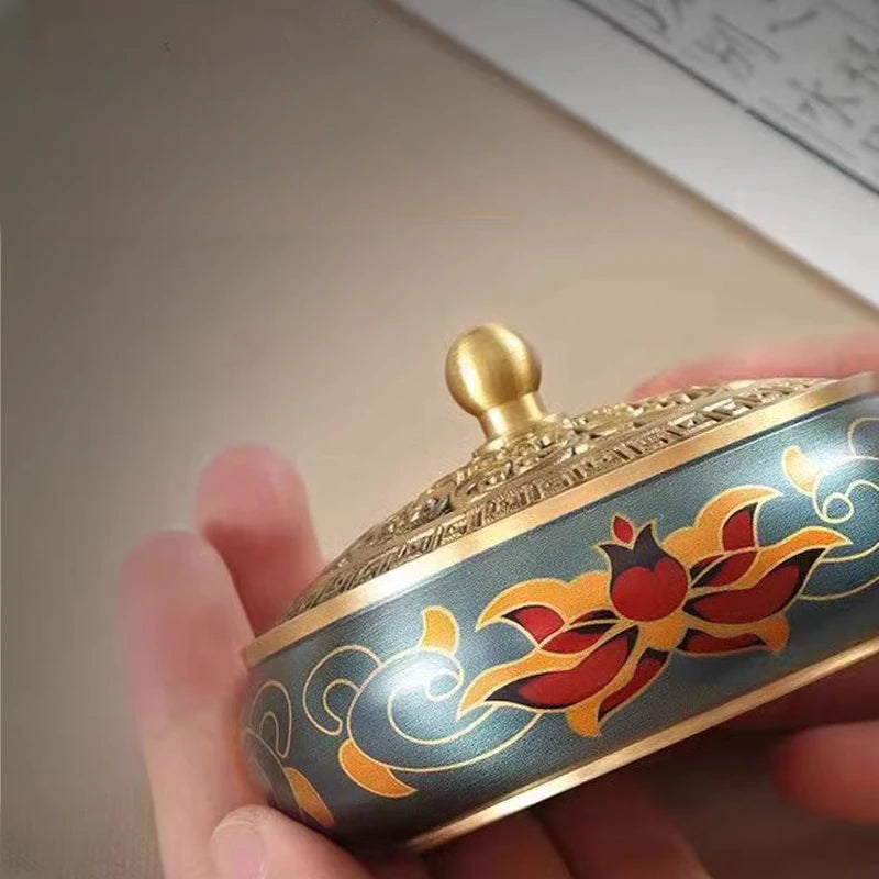 Copper Incense Burner Retro Niche Play Incense Seal Stove Indoor Sandalwood Pan Incense Burner Oasis Select