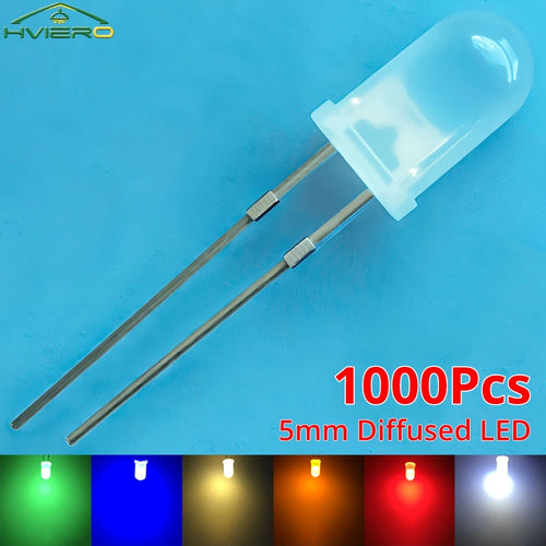1000Pcs 5mm Diffused LED Diodes – 6-Color DIY Lighting Kit LED Diode Kit Oasis Select