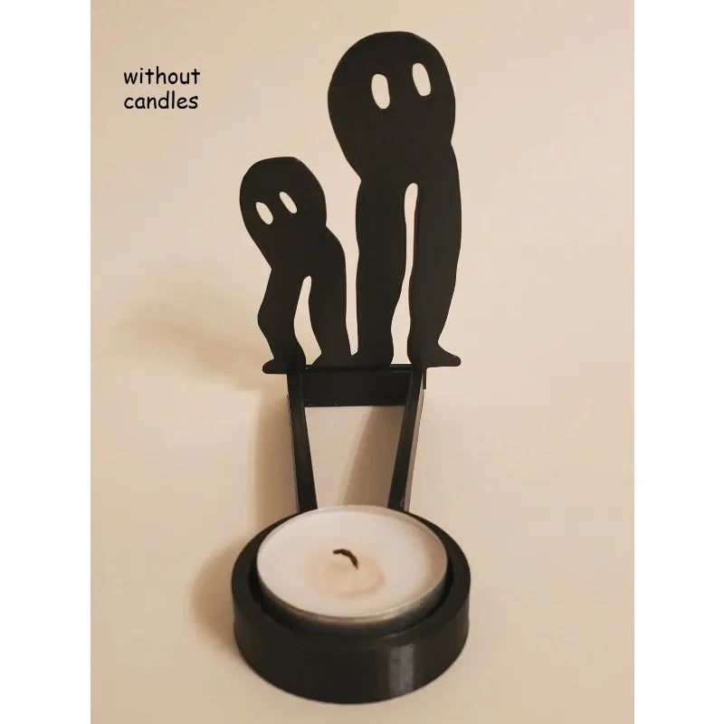Halloween Decoration Home Halloween Projector Shadow Movie Props Halloween Ornaments Horror Candle Holder Candlestick Ornaments Oasis Select H