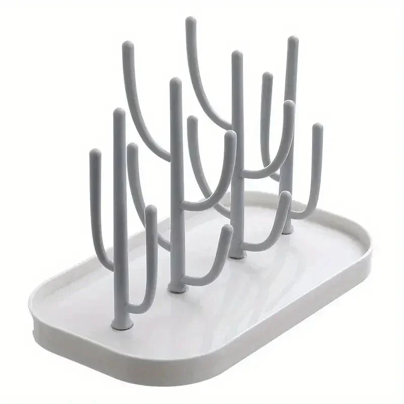 Baby Tree-shaped Milk Bottle Drain Rack, Dust-proof Milk Bottle Holder, Cup Drain Rack Easter Gift Oasis Select GRAY