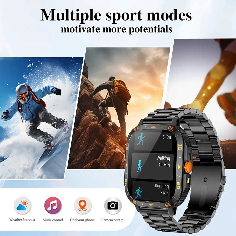 Outdoor Sports Smartwatch – Wireless Calls, Multi-Sport Modes