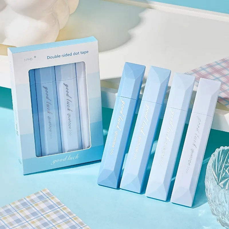 4pcs Waterproof Glue Tape for Scrapbooking - Waterproof Adhesive Roller for Crafts, Gift Wrapping, Photo Mounting,And Journaling Oasis Select 4pcs blue