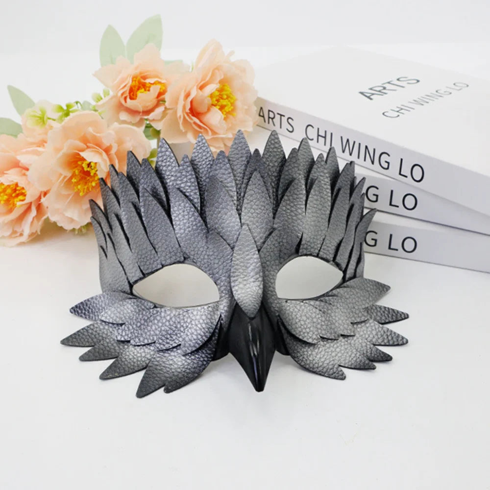 Elegant Feather Half Face Mask | Halloween & Masquerade