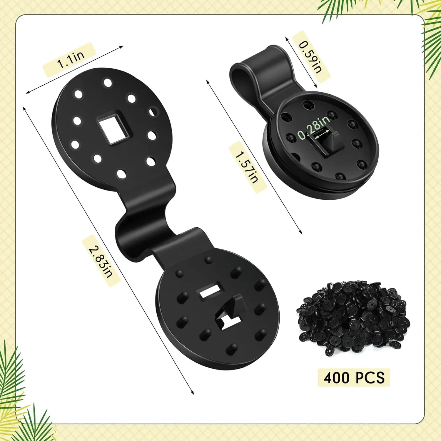40/60 PCS Black Round Shade Cloth Clips Heavy Duty Plastic Fasteners for Sunshade Net Bird Netting Fabric Connectors Oasis Select