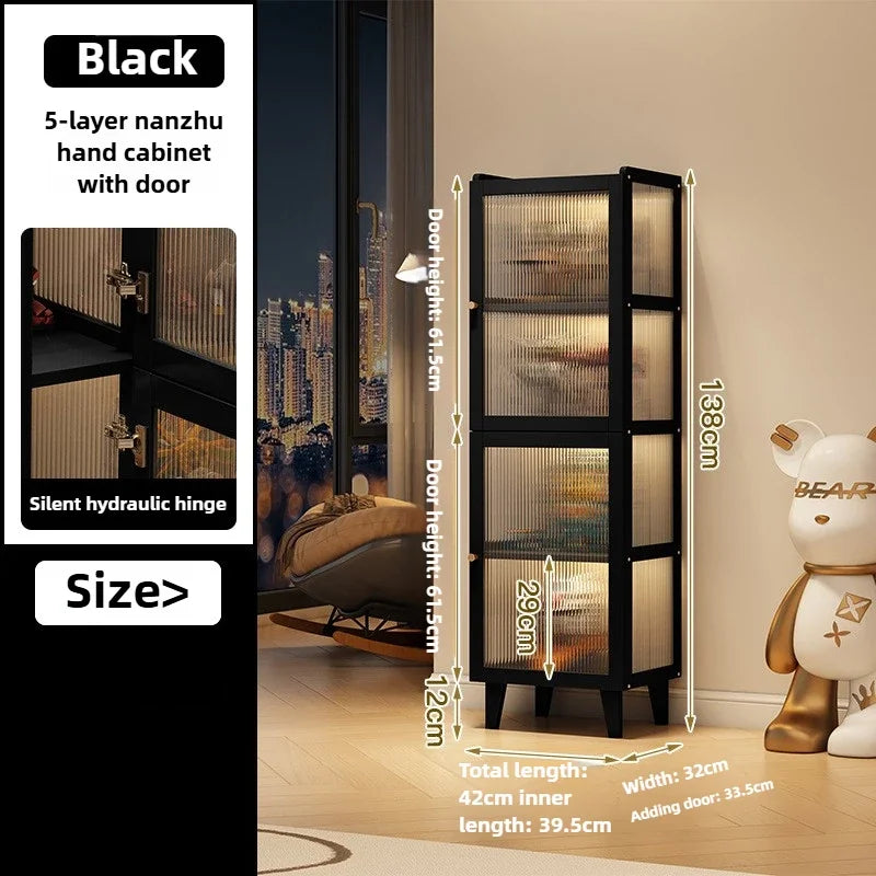 Multi-functional Figure display cabinet Bookcase Acrylic transparent dustproof Lego blind box storage cabinet Oasis Select Black A