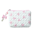 Fresh Small Floral Quilted Cotton Makeup Bag Little Bow Large-Capacity Girls' Make Up Organizer Travel Cosmetic Bag for Women Oasis Select Beige