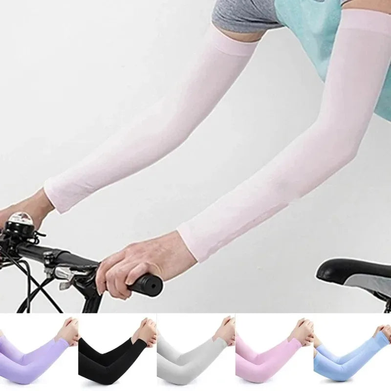 1/2pair Ice Silk Sun Protection Cuffs Gloves Sun Protection UV Protection Hand Protection Cover Anti Slip Summer Outdoor Cycling Oasis Select