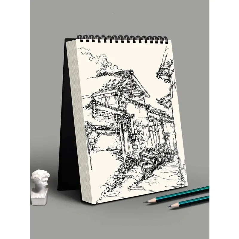 1 Pack 60-Sheets Top Spiral-Bound Sketch Book Acid-Free Art Sketchpad for Artistic Drawing Painting And Writing Oasis Select