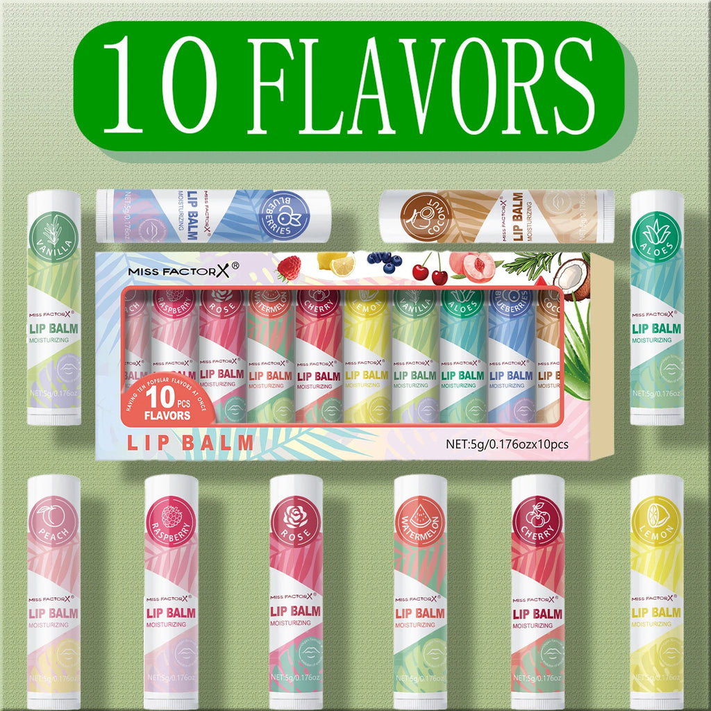 10PCS/box lipstick set, nourishes dry lips, moisturizes smooth and strengthens lip color, the best choice for hypoallergenic hol Oasis Select