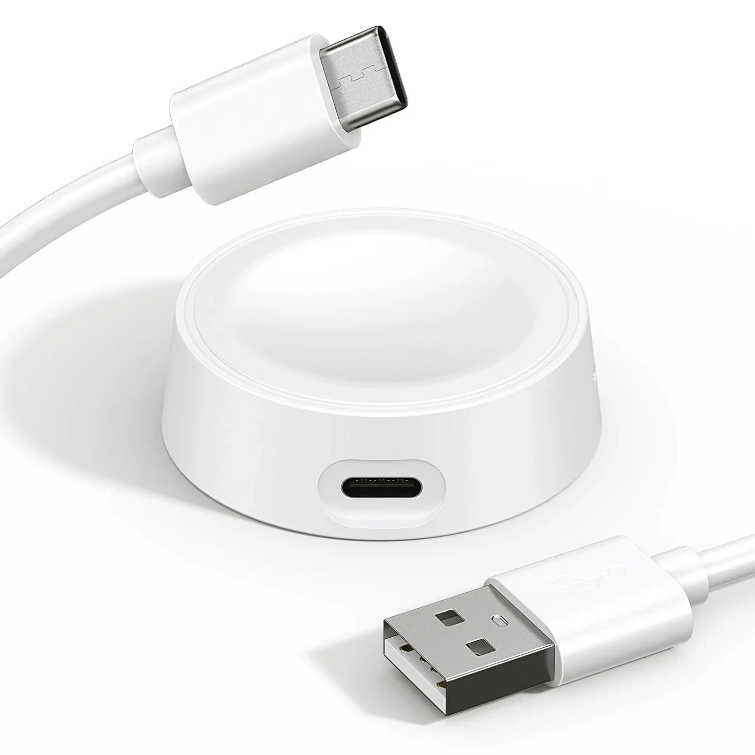 Samsung Galaxy Watch USB Charger – Fits Watch 8/7/6/5/4/Active Smartwatch Charger Oasis Select WHITE
