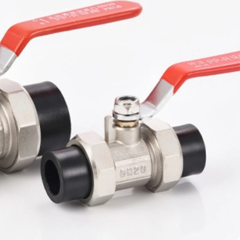 Brass High-pressure Ball Valve PE Double Head Ball Valve 4-point Switch Straight Through PE Double Hot Melt Copper Ball Valve Oasis Select