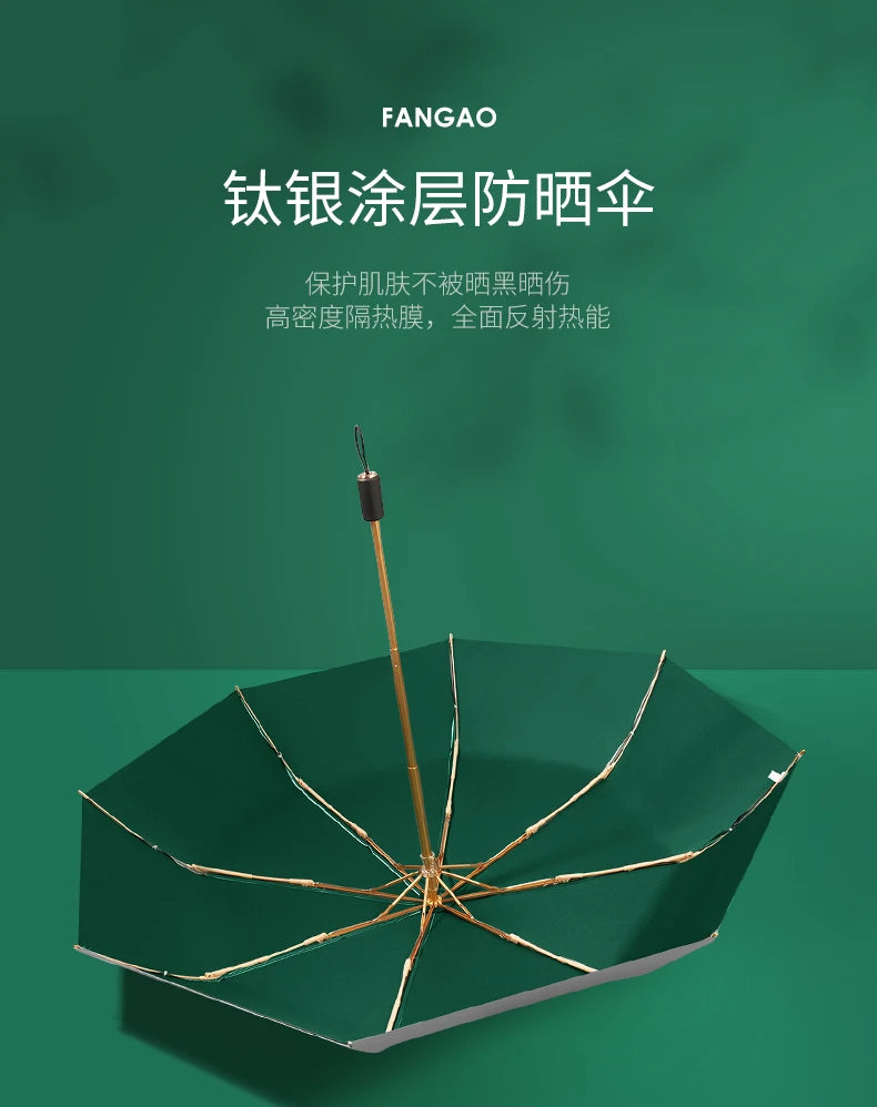 Titanium Silver Double Vinyl Sunshade Umbrella UV Protection Radiation Protection Super Sun Protection Rain Umbrella Oasis Select