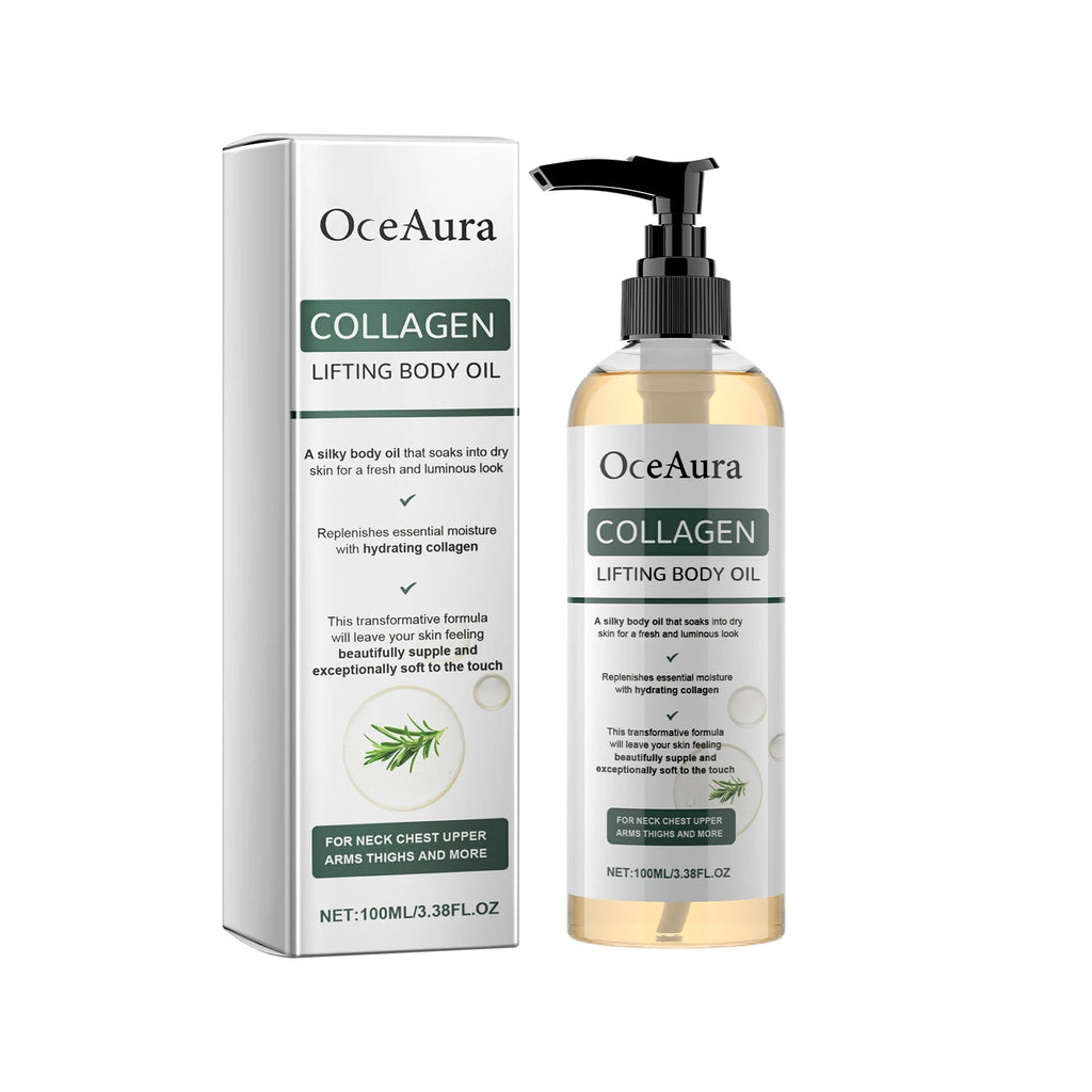 Collagen Lifting Body Oil Hydrating Tightening Whole Body Massage Essential Oil Lifting Firming Body Oil for Dry Skin Moisturize Oasis Select 100ml Boxed