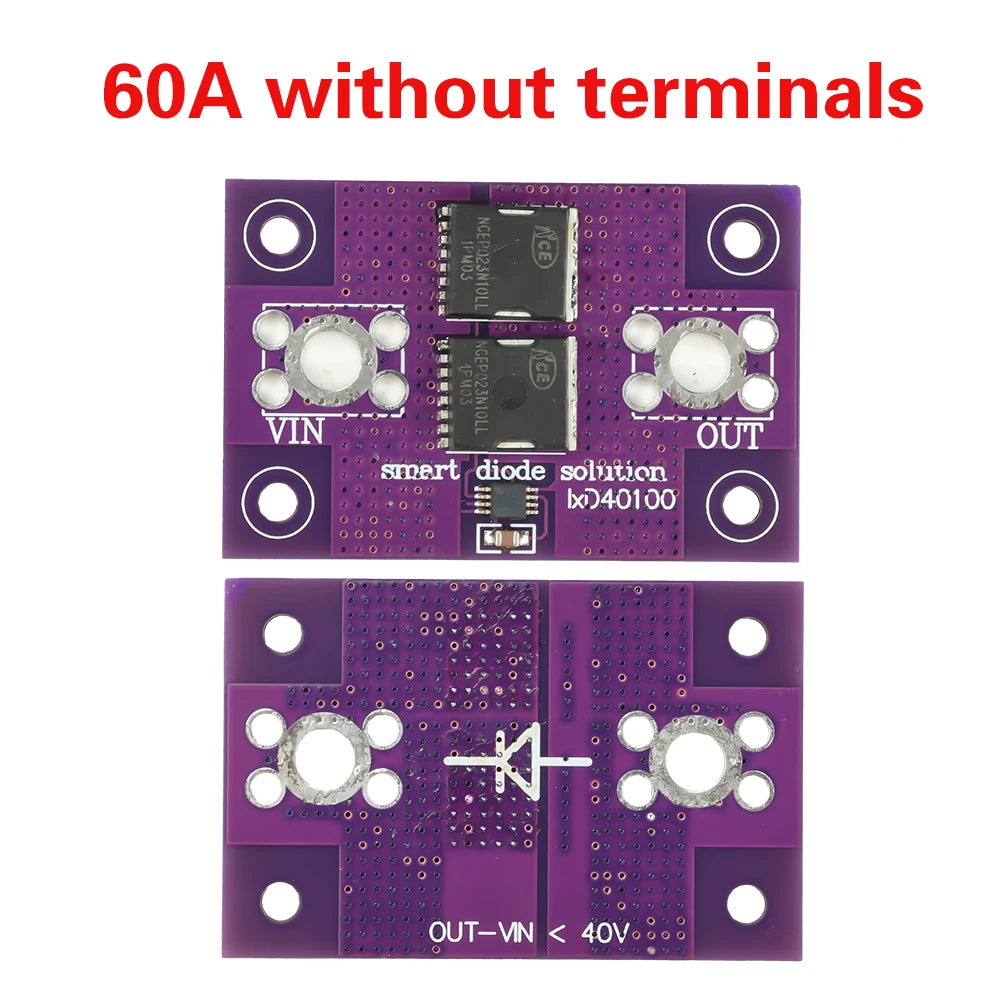 40A 60A MOS Ideal Diode Module No Voltage Limitation No Grounding Solar Energy Anti Reverse Irrigation Anti Backflow Protection Oasis Select 60A 1