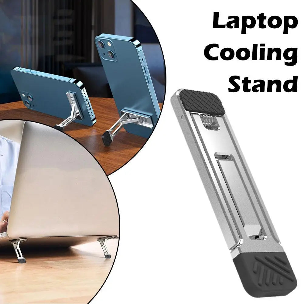 Mini Folding Laptop Stand – 3-Height Aluminum Phone Holder
