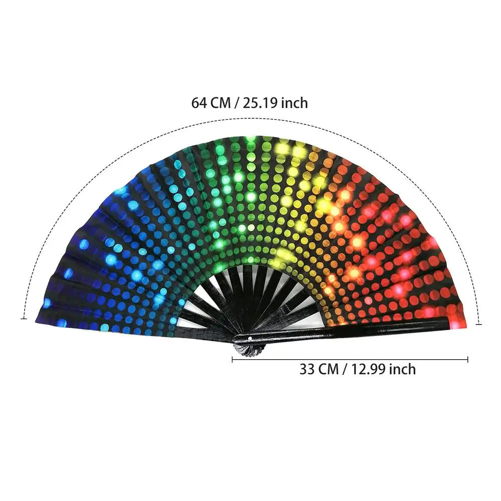 Rainbow Fan Rainbow Rave Hand Fan Rainbow Hand Held Folding Fan Chinese and Japanese Handheld Fan Dancing Fan Fold Hand Fan Oasis Select A
