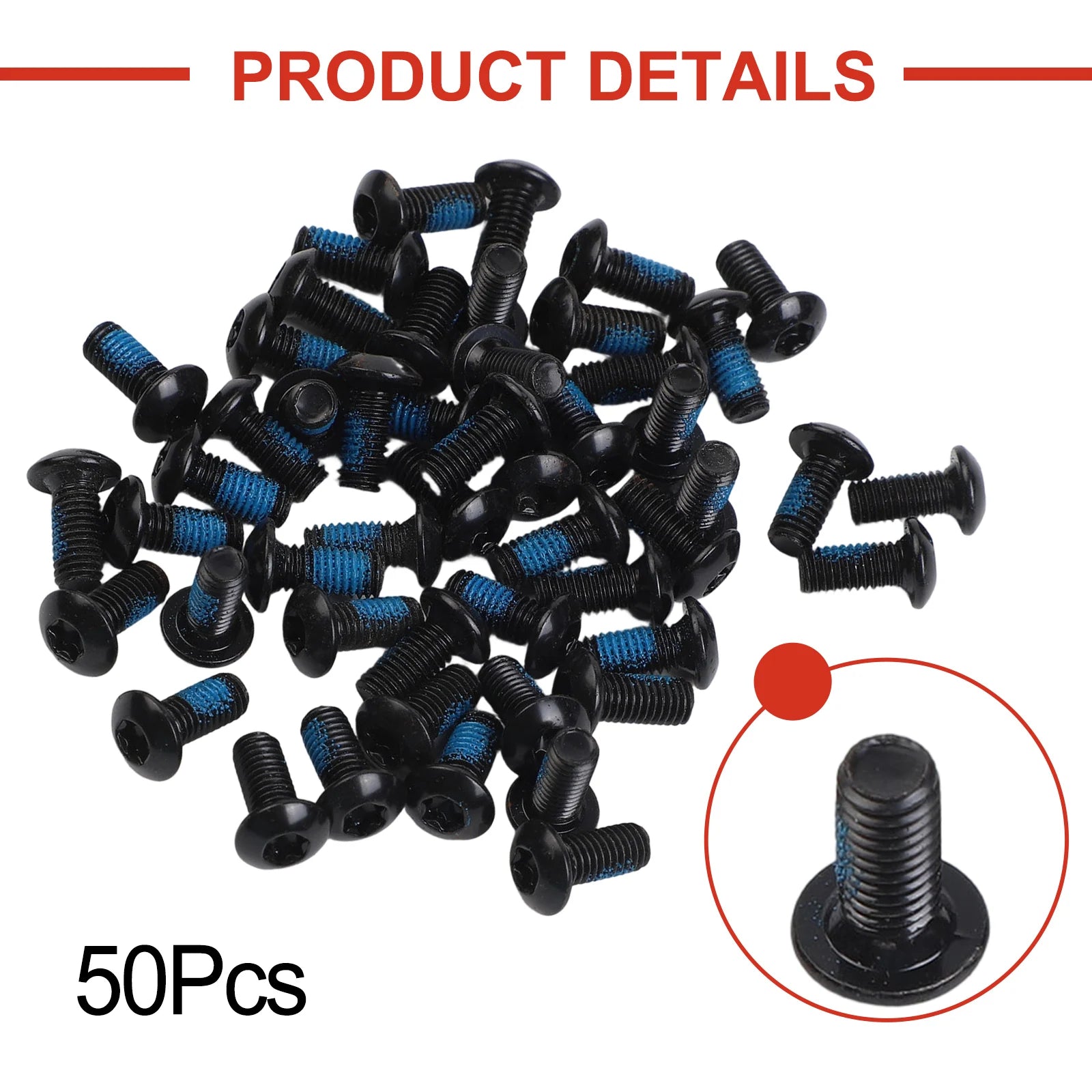 For Bike Setup Bicycle Brake Bolts Black Disc Bolts Diameter 5MM Anti-loose Glue Diameter 5mm Long Service Life Oasis Select