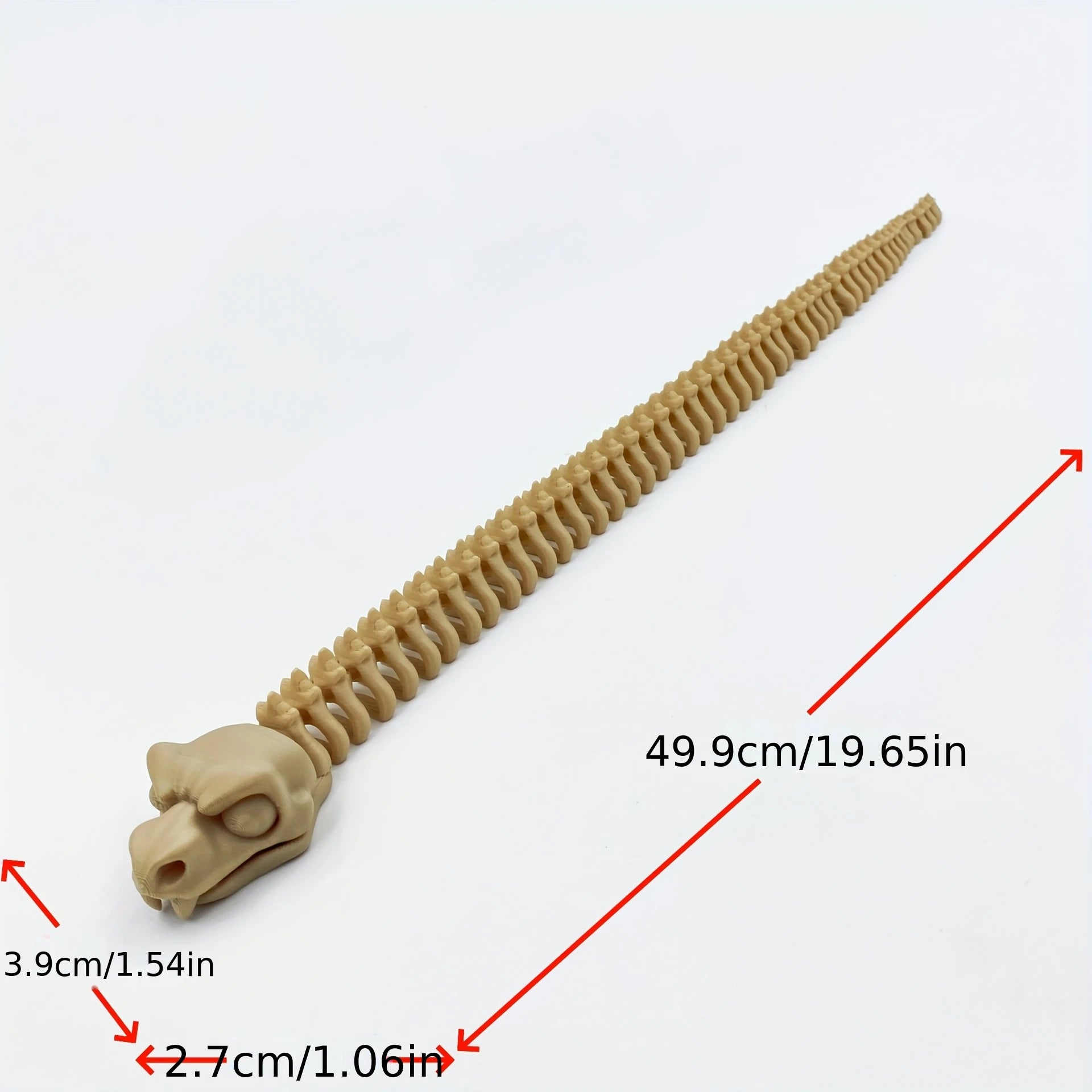 3D Printed Snake Skeleton Figurine Gothic Decor Movable Joints Desktop Ornament Collectible Home Decoration Oasis Select