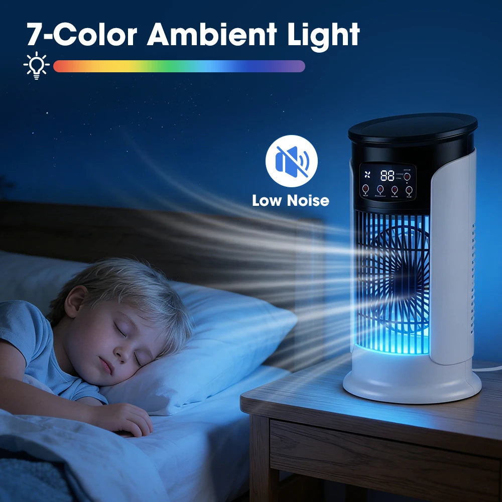 AFDEAL 6-Speed Desktop Misting Fan | Timer & 7-Color LED Desktop Misting Fan Oasis Select