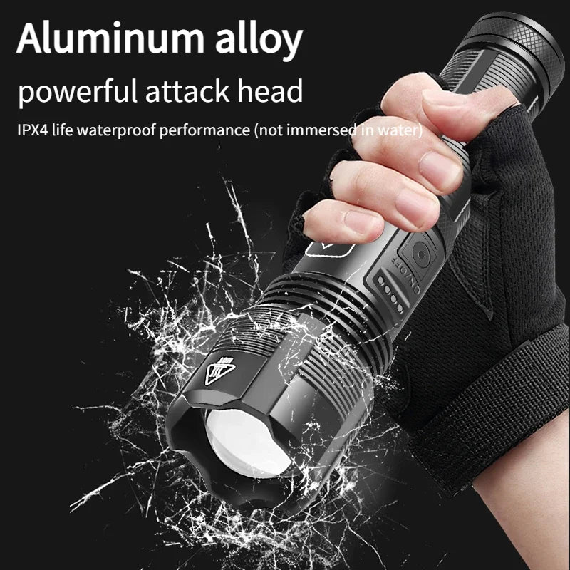 High Power Rechargeable Flashlights Ultra Powerful XHP50/XHP70 Torch Light External 18650Tactical Flashlight For Outdoor Camping Oasis Select