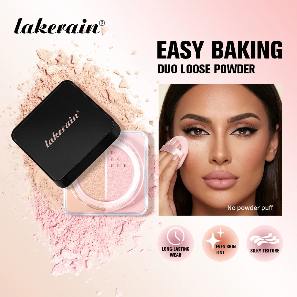 2-in-1 Color Correcting Setting Powder Long-lasting Blend Seamlessly Oil Control Loose Powder Makeup Matte Finish Cosmetics Oasis Select