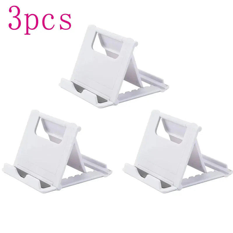 1/2/3Pcs Phone Desk Stand For Mobile Phone Tripod For iPhone Xsmax 12 13 Pro Huawei Xiaomi Mi 9 Plastic Foldable Desk Holder Oasis Select 3pcs White