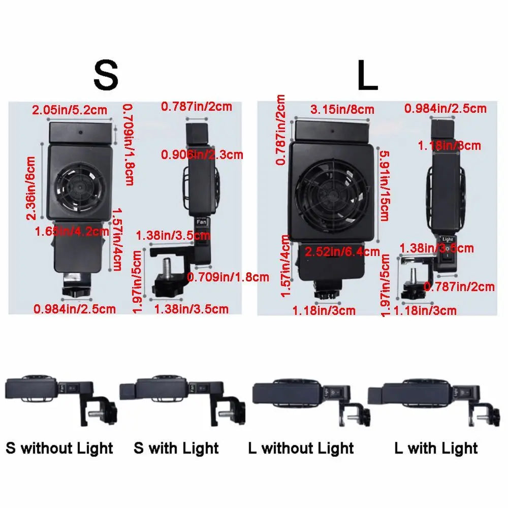 180° Rotation Aquarium Cooling Fans Wall Mounted Silent Aquarium Wall Fan with Light Fast Cooling System Chiller Control Summer Oasis Select