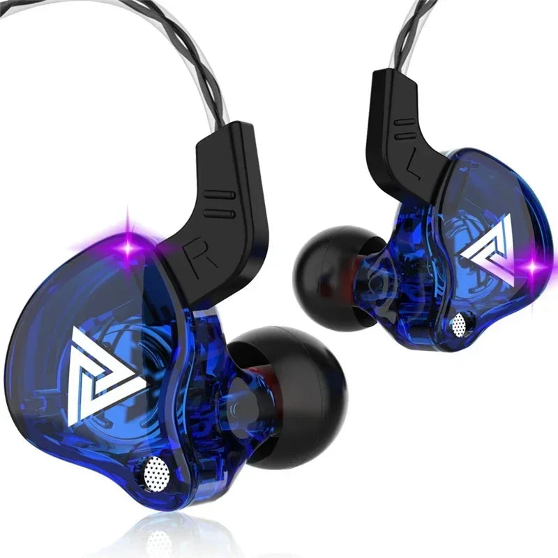 3.5MM HiFi Wired Earphone Headset Music Earbuds In Ear With Mic Original QKZ AK6 Copper Driver Race Sport Headphone Bass Stereo Oasis Select Blue