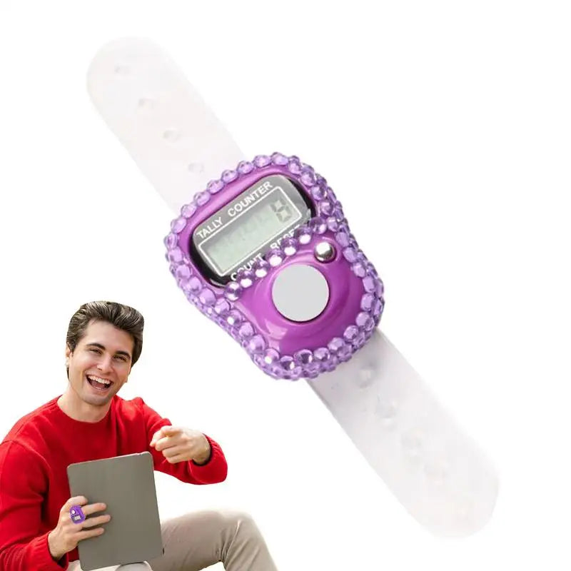 Finger Counter Clicker LCD Digital Display Finger Counter Resettable Lap Record Ring Manual Knitting Row Tally Ring For Golfer Oasis Select