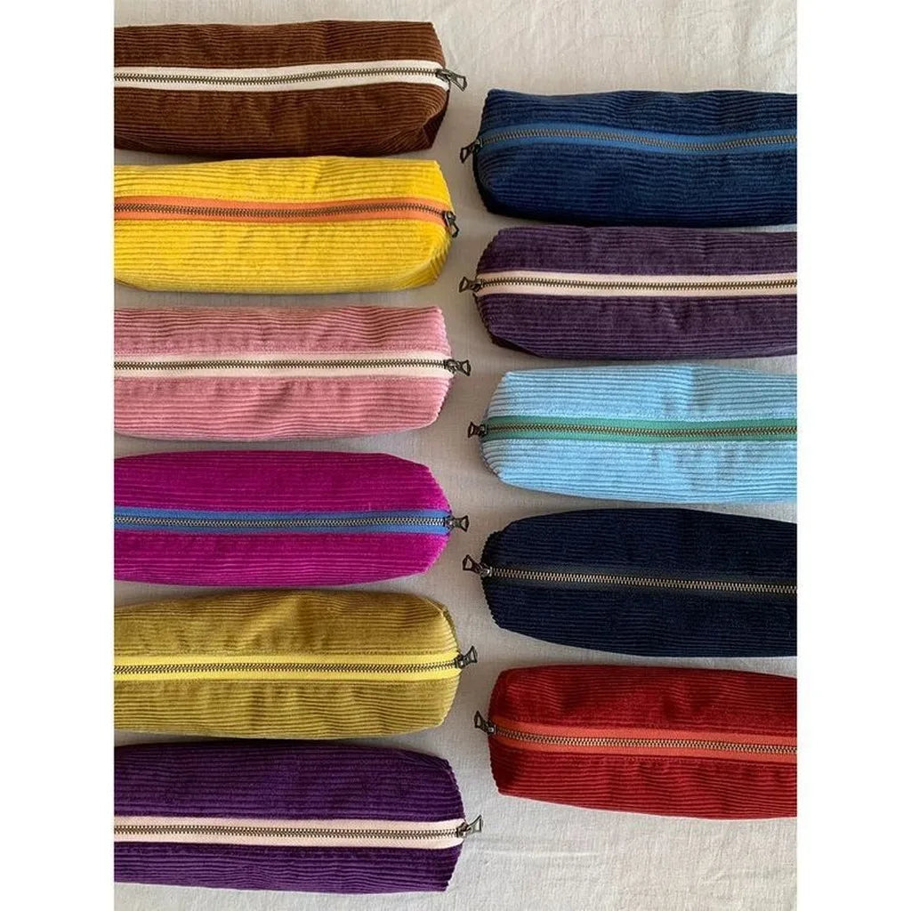 Large Capacity Corduroy Storage Bag Portable Makeup Pouch Multifunctional Stationery Case Travel Toiletry Organizer For Daily Us Oasis Select