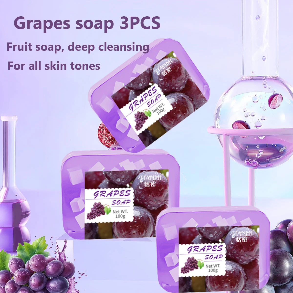 Grape Jelly Soap, Deeply Cleanses, Cleanses, Bathes the Whole Body, Moisturizes and Nourishes the Skin Oasis Select