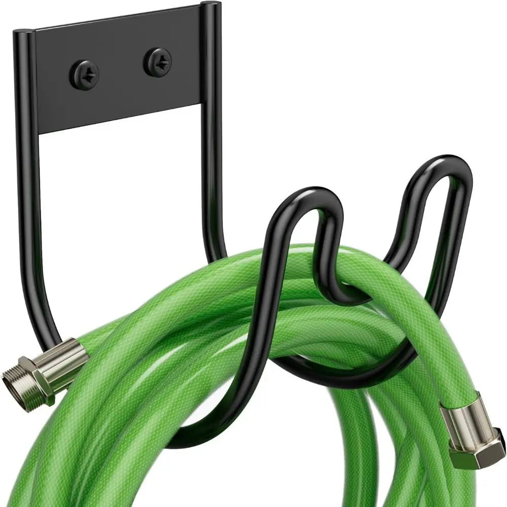 Durable Iron Metal Garden Hose Hanger Wall Mounted Easy Installation Water Hose Rack Storage Hook Garden Use Oasis Select