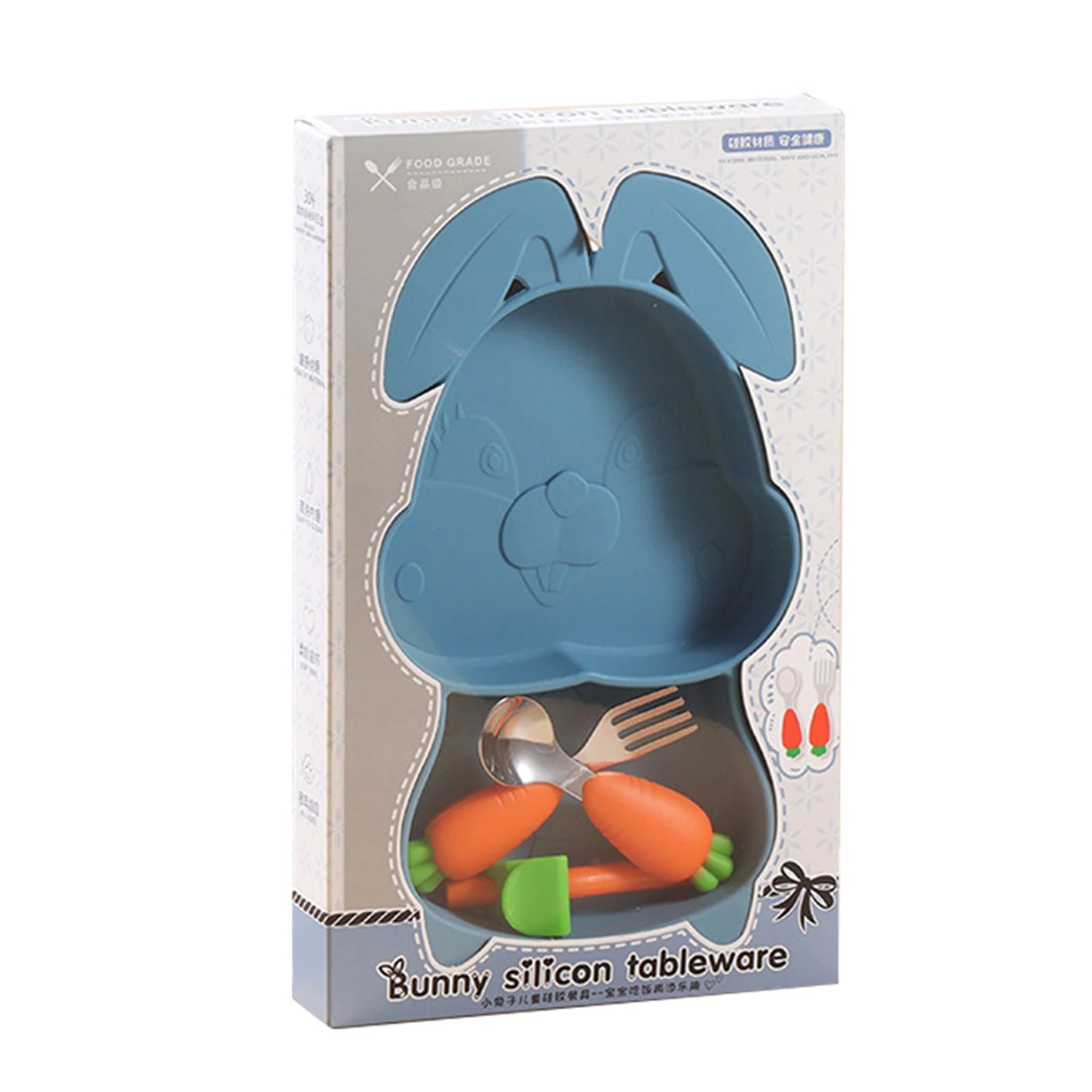 Cartoon Silicone Baby Feeding Set – 5-Piece BPA-Free Weaning Kit