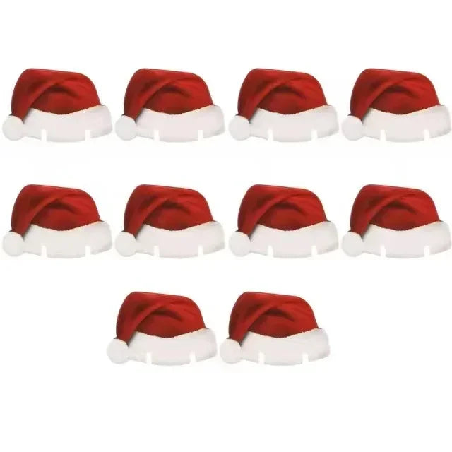 10PCS/set Christmas Cup Card Santa Hat Wine Glass Decor Ornaments Navidad Noel New Year Gift Christmas Decorations Cup Lid Oasis Select A
