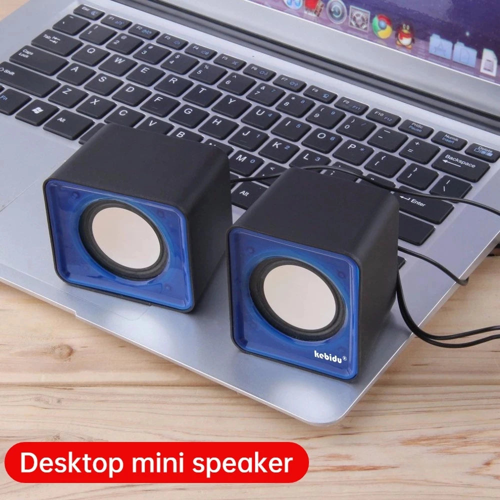 AyeBeau Mini USB Desktop Speaker – 2.0 Stereo PC & Laptop