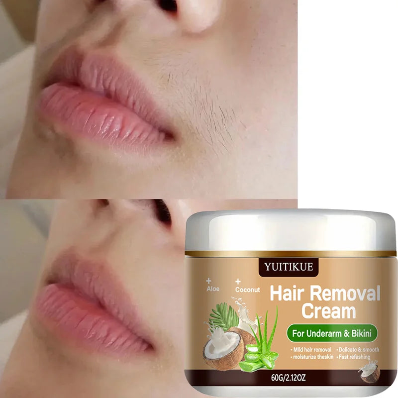 YUITIKUE Hair Removal Cream – Coconut & Aloe Vera 60g
