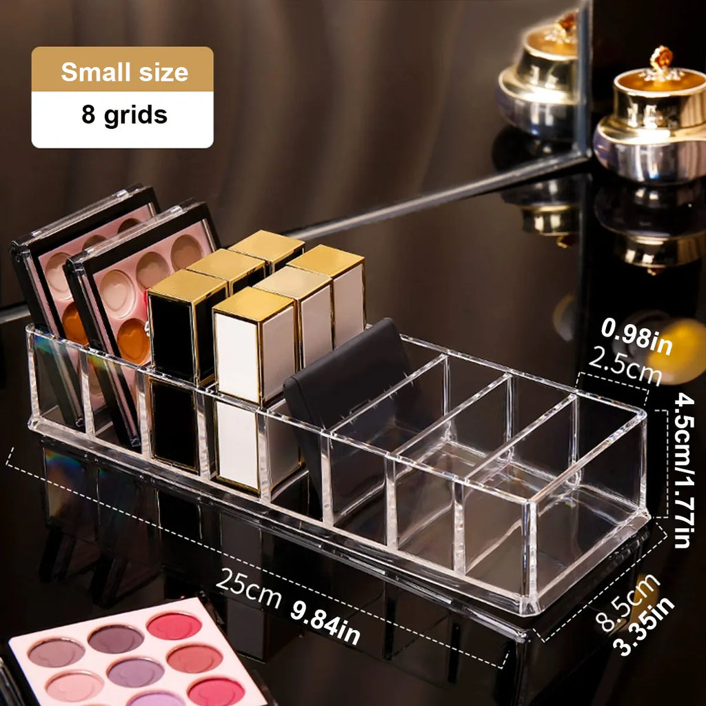 1pc Transparent Cosmetic Storage Box, Eye Shadow Color Palette and Lipstick Storage Box, Desktop Cosmetic Finishing Box Oasis Select Small -8 grids